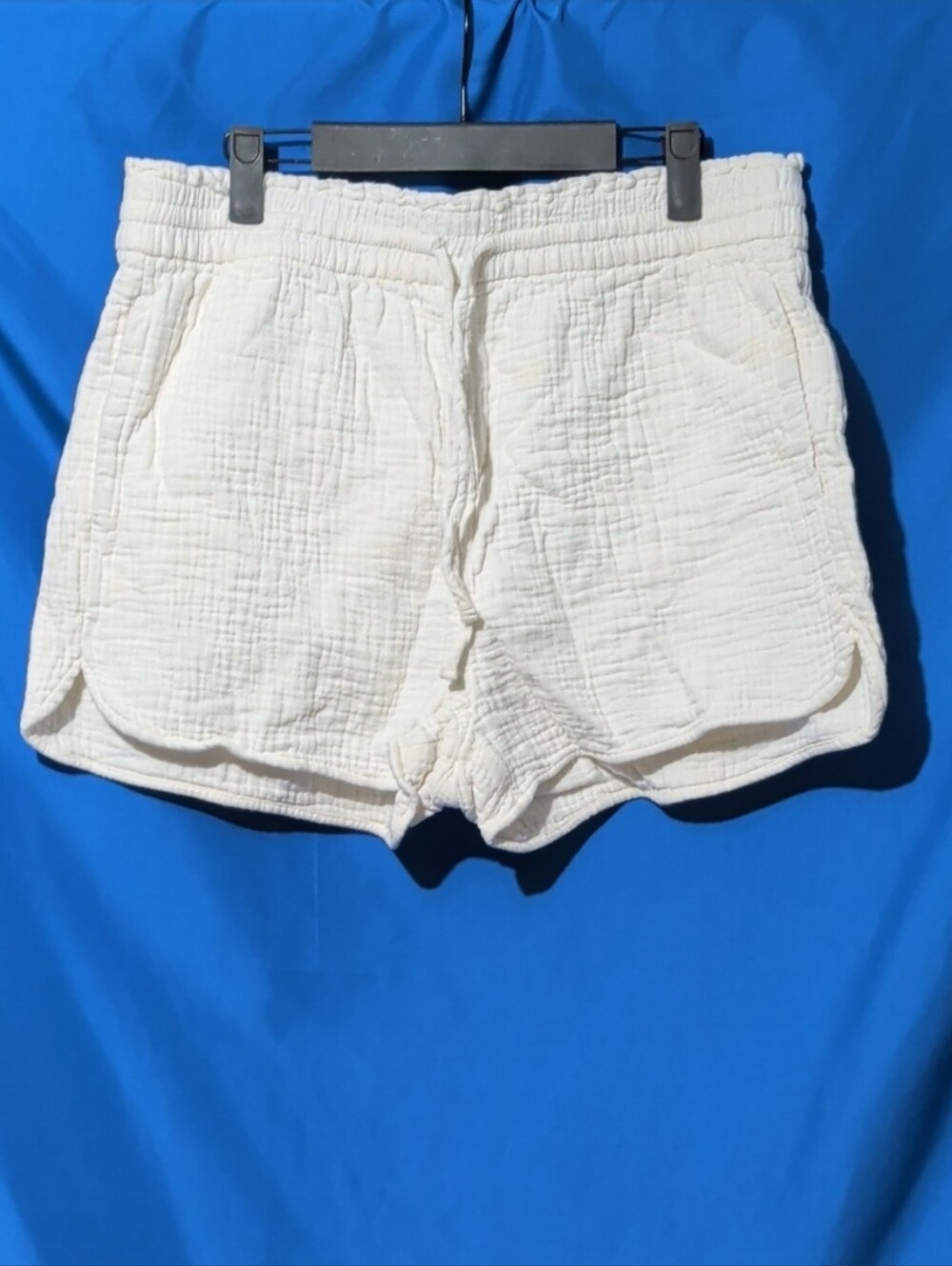 UpWest Cream Textured Drawstring Women’s Shorts